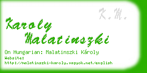karoly malatinszki business card